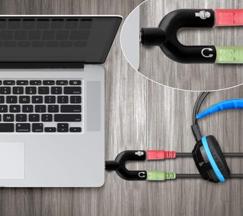 SaiTech IT 5 Pack 3.5mm Audio Jack to Headphone Microphone Splitter Converter Adaptor (Specially Design for Mobile and Tablet Only)