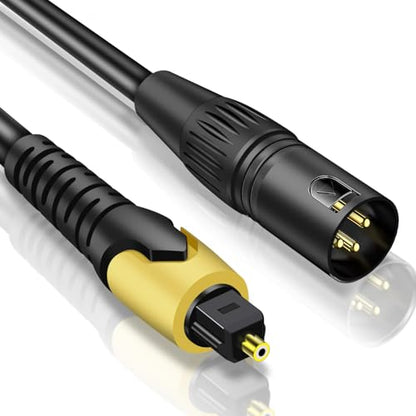 192KHz DAC Optical to XLR Converter,Optical Audio Cable to Unbalanced Male XLR Audio Cord Adapter,Digital to Analog Audio Converter for HDTV,DVD,Set-top Boxes(O-ptical to XL R Only) Cable -3.3FT - size: 3.3FT