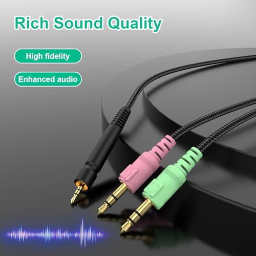 GSP 600 Replacement Cable Compatible with Sennheiser Game Zero, Game One, PC 373D, GSP 350, GSP 500, GSP 600, GSP 670, G4ME One Gaming Headset, 6.56ft