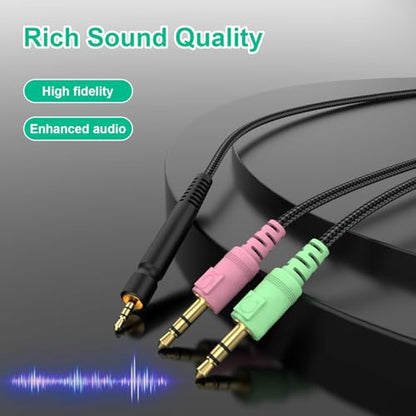 GSP 600 Replacement Cable Compatible with Sennheiser Game Zero, Game One, PC 373D, GSP 350, GSP 500, GSP 600, GSP 670, G4ME One Gaming Headset, 6.56ft