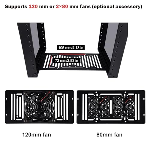 GeeekPi 8U Network Rack, 10 inch Mini Server Rack for Network, Servers, Audio, and Video Equipment, DeskPi RackMate T1, 7.87 inch Depth - color: Black