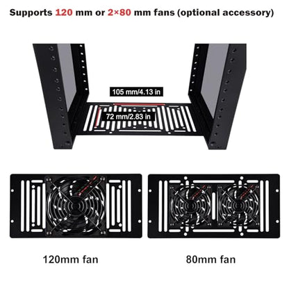 GeeekPi 8U Network Rack, 10 inch Mini Server Rack for Network, Servers, Audio, and Video Equipment, DeskPi RackMate T1, 7.87 inch Depth - color: Black