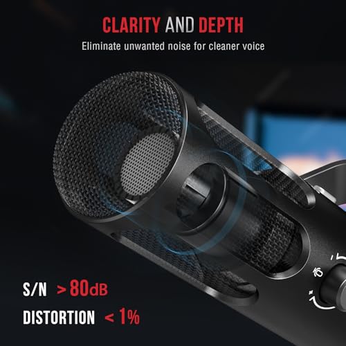 FIFINE AmpliTank Tank3 XLR/USB Podcast Dynamic Microphone for Streaming | Studio PC Streamer Mic, All Metal Built, with Mute Button, Headphone Jack, Volume Knob, for Vocal Voice Over Music Recording