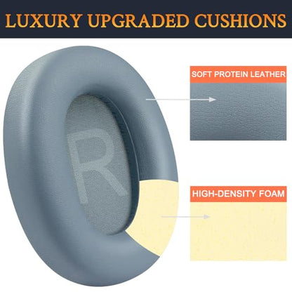 SOULWIT Earpads for TOZO HT2/HT3 Headphones, Ear Pads Cushions with Softer Protein Leather, Noise Isolation Foam - Blue - color: Blue