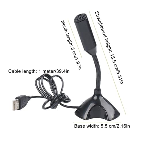 USB Computer Microphone Professional Network Chat Tool Plug and Play Suitable for Desktop and Laptop Computers (Black)