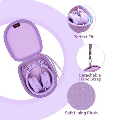 Kids Headphones Case for iClever/Noot/Acer Etc Headphone,Purple(Case Only) - color: Purple