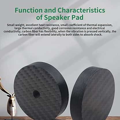 Audiocrast 4X Carbon Fiber Isolation Pads, 40x10mm Speaker Shock Absorber Vibration Dampener for Turntable, Subwoofer, Amplifier, DVD Player - size: 40x10mm