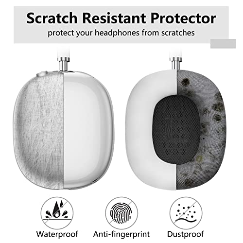 for AirPods Max case Cover,Anti-Scratch Ear Pad Case Cover/Ear Cups Cover/Headband Cover for AirPods Max. Clear Soft TPU and Silicone,Skin Scratch Proof. - color: 3PC-Clear White