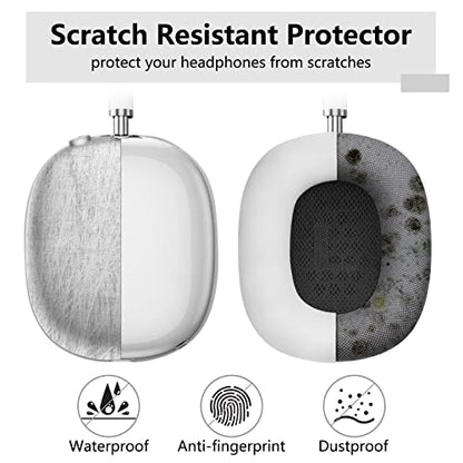 for AirPods Max case Cover,Anti-Scratch Ear Pad Case Cover/Ear Cups Cover/Headband Cover for AirPods Max. Clear Soft TPU and Silicone,Skin Scratch Proof. - color: 3PC-Clear White