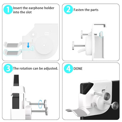 Headphone Holder for Screen (White) | Plastic Headphone Stand, Headset Stand Suitable for AirPods Max, Sony, Bose, Beats and More - color: White