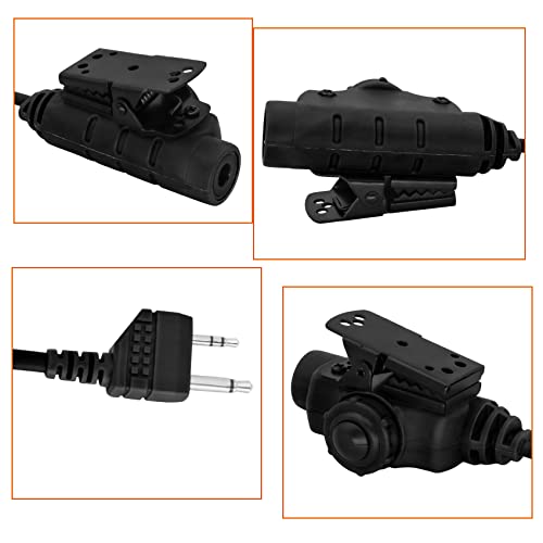 HEARFALCOM U94 V2 PTT Push to Talk Tactical PTT Adapter Civilian Version Compatible with Midland GXT, LXT Series Walkie Talkie （BK） - color: BK 3