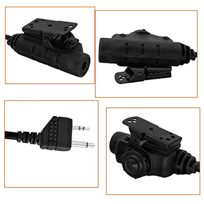 HEARFALCOM U94 V2 PTT Push to Talk Tactical PTT Adapter Civilian Version Compatible with Midland GXT, LXT Series Walkie Talkie （BK） - color: BK 3