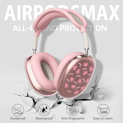 Cute Pink Bow Turtle Clear Case for Airpods Max Headphones Kawaii Sea Print Soft TPU Ear Cups Cover Anti-Scratch Silicone Ear Pad Protective Case Girl Headband Cover for Apple Airpods Max - color: Bow turtle 09