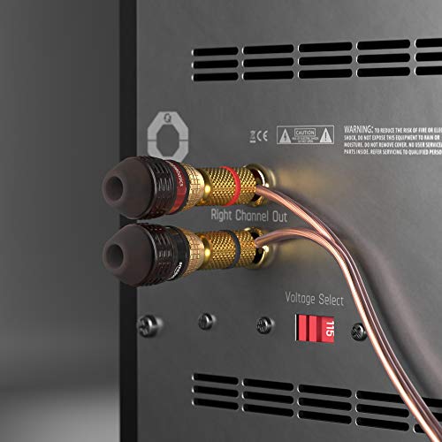 Amazon Basics 16-Gauge Speaker Wire Cable, Polarity Marked, 100 ft, Bronze - size: 100 Feet