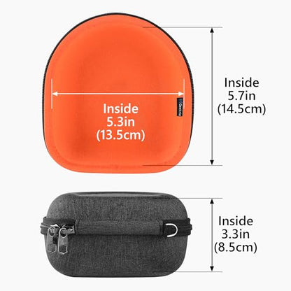 Geekria Shield Headphones Case for Foldable On-Ear Headsets, Replacement Protective Hard Shell Travel Carrying Bag, Compatible with Audio-Technica SJ55, SJ5, AKG K450 and More (Dark Grey)