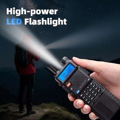 BAOFENG Radio uv5r Baofeng UV-5R |8W walkie talkies Long Range Ham Radio | Ham Radio Handheld |3800mAh Battery |Programming Cable, Tactical gear Antenna & Earpiece | Emergency, Survival gear (2-pack)