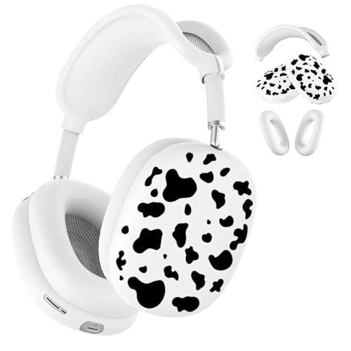 3-in-1 Silicone Case Cover for AirPods Max 2/AirPods Max Headphones, Apple AirPod Max Accessory Protective Cover, Headband/Ear Cups/Ear Pad Covers, Anti-Scratch and Sweatproof (Black and White) - color: Black and White