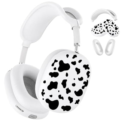 3-in-1 Silicone Case Cover for AirPods Max 2/AirPods Max Headphones, Apple AirPod Max Accessory Protective Cover, Headband/Ear Cups/Ear Pad Covers, Anti-Scratch and Sweatproof (Black and White) - color: Black and White