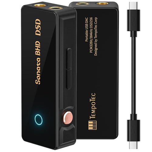TempoTec Sonata BHD Portable USB C dongle DAC&,3 Gain Levels, 4.4mm&3.5mm,DSD256 PCM32Bit/384kHz