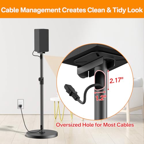 Heavy-Duty Bookshelf Speaker Stands for Vizio Speaker Stands Pair with Vizio Soundbar Mount for Surround Sound - Adjustable Floor Speaker Stands for Vizio Rear Speaker Stands with Cable Management