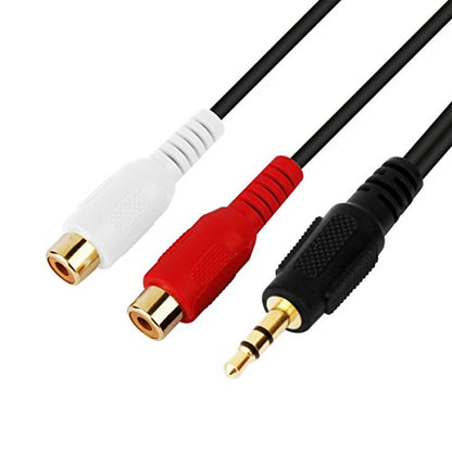 QiCheng&LYS 3.5mm to RCA Audio Extension Cable,Gold Plated 3.5mm Male to 2RCA Female Stereo Y Splitter Audio Cable for Smartphones,MP3, Tablets,Speakers,Home Theater - 3.5 Male to 2RCA 30cm - size: 3.5mm Male to 2RCA 0.3m