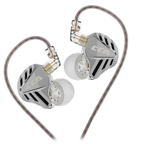 CCA Falcon 2 DD in Ear Monitor, Immersive Stereo Gaming Earbuds, HiFi Noise Isolating in Ear Headphones, Crystal Clear & Deep Bass IEMs for Gamers Singers Musicians Audio Engineers - color: Silver