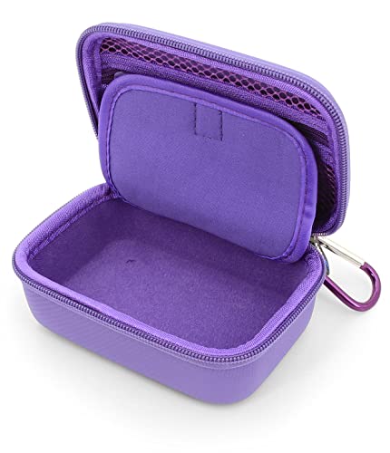 CASEMATIX Travel Case Compatible With DJI Mic 2 Wireless Microphone Kit or Original - Compact Lavalier Microphone Protection to Carry Lav Mic in Charging Case and Small Accessories, Purple