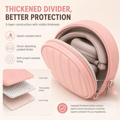 Soft-Touch Headphone Case for Sony, for JBL and for BERIBES-Pink - color: PINK