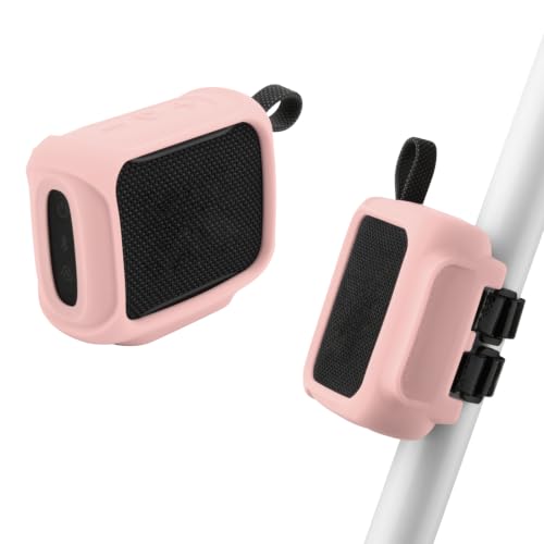 Silicone Case Cover for JBL Go 5 Portable Speaker(Pink) | Travel Carrying Protective Pouch with Attach Straps for Bike Golf Cart Scooter-TXEsign - color: Pink