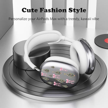 for AirPods Max 2/1 Headphones Christmas Tree Ear Covers | Cute Bow Clear Ear Cups Cover | White Silicone Ear Pad Case Headband Cover for Apple AirPods Max 2/1 (2026/2024/2020) - color: Christmas Tree A/White