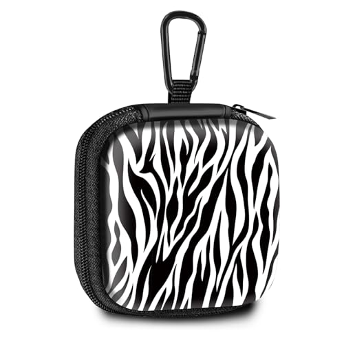 Square Data Cable Earbud Charger Coin Storage Bag Shockproof and Drop-Proof EVA Material Compatible with AirPod(Zebra) - color: Zebra