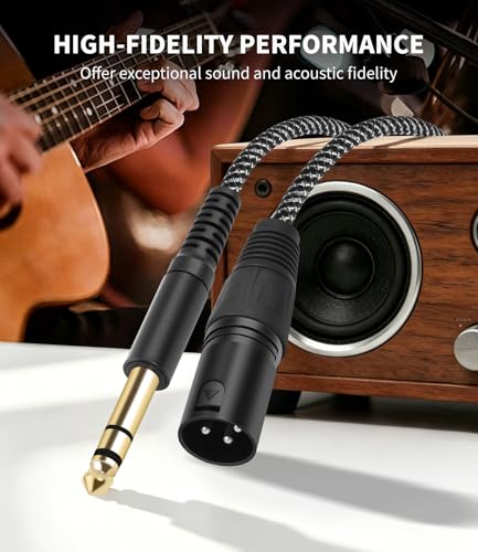 2 Pack XLR Male to 1/4" TRS Stereo Adapter ,3.3ft Balanced for Microphones - color: 3FT, size: XLR Male to 6.35