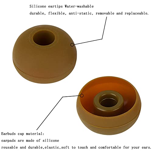 Silicone Replacement Earbud Tips Eartips Earbuds Eargels Compatible with Powerbeats 1/2/3 Wireless Beats by Dre Headphones,4 Pairs Earbud Cap(Brown) - color: Brown