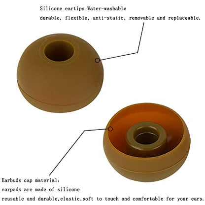 Silicone Replacement Earbud Tips Eartips Earbuds Eargels Compatible with Powerbeats 1/2/3 Wireless Beats by Dre Headphones,4 Pairs Earbud Cap(Brown) - color: Brown