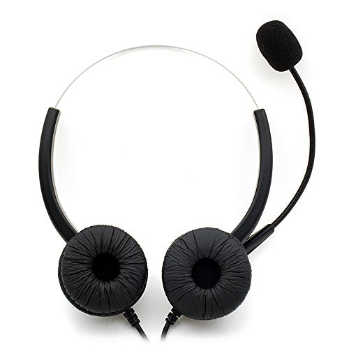 Corded Hands-Free Call Center Noise Cancelling Binaural USB Headset Headphones with Mic/Microphone - Cord with USB Plug, Volume Control- for Computer/PC/Laptop Use Only - size: Binaural