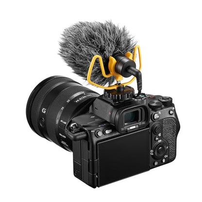 ZENIKO VM01 Lightweight Shotgun Mic for DSLR & Mobile Phone Vlog Recording | 37g Metal Cardioid Mic,Plug‑and‑Play,Shock Mount & Furry Windscreen,Anti‑Interference for Outdoor Vlog,Interview,Short‑Video.