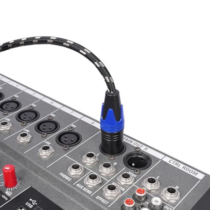 1/4" to XLR Cable,Heavy Duty Nylon Braided,Gold Plated Plug,Balanced 1/4" TRS to XLR Female Patch Cable, Quarter Inch 6.35mm to 3pin XLR Female Microphone Cable, for Speaker,Mixer-3.3ft/2Pack