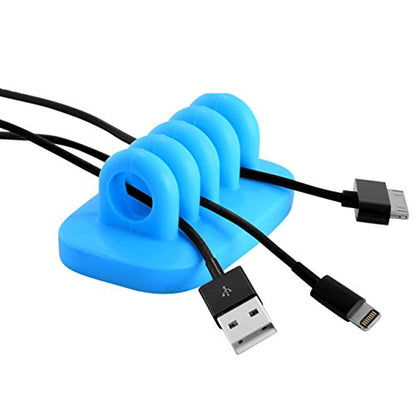 Cable Clip Holder Weighted Desktop Cord Management Fixture (Blue) - color: Blue