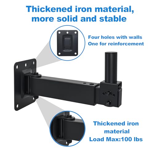 Speaker Wall Mount,Swivel and Tilt, Holds up to 100lbs, 2 Packs | Heavy Duty Wall Speaker Mount bracket for Professional Audio, HD-329, Black - style: HD-329