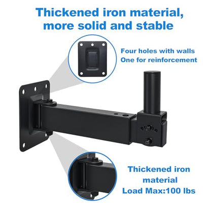 Speaker Wall Mount,Swivel and Tilt, Holds up to 100lbs, 2 Packs | Heavy Duty Wall Speaker Mount bracket for Professional Audio, HD-329, Black - style: HD-329