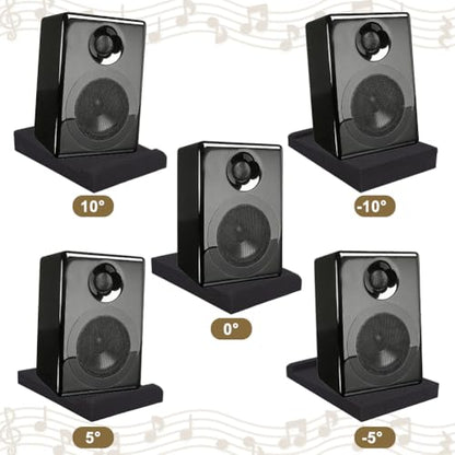 2 Pairs Studio Monitor Sound Isolation Pads Subwoofer Stand | High-Density Acoustic Foam for Vibration & Noise Reduction, Angled Speaker Riser for Home Studio, Desktop Speakers