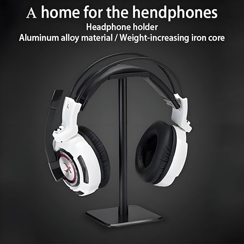Headphone Stand, Universal Game Headset Metal Holder Earphone Stand - color: Black
