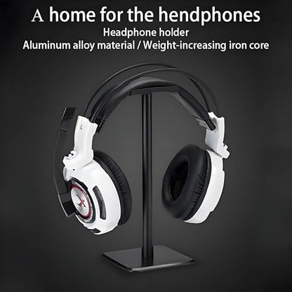 Headphone Stand, Universal Game Headset Metal Holder Earphone Stand - color: Black