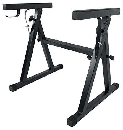 Rockville Z50 Z-Style Pro Keyboard Piano Stand, Adjustable Height and Width, Headphone Hook, Fits 54-88 Keys + Includes Travel Bag | 250 lb Capacity, Fits 49 Key and Up, EVA Foam Pads, Headphone Hook, Anchoring Straps, Portable, Sits or Stands