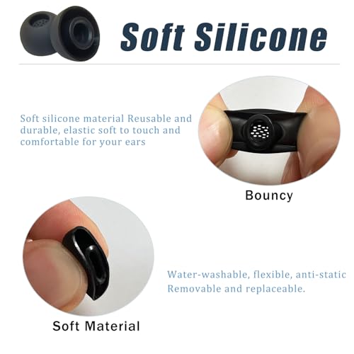 8 Pairs Earbud Tips for Sennheiser Momentum True Wireless 4 - Noise Isolating Replacement Ear Tips Momentum TWS 4 (XS/S/M/L), Black - color: Black-Silicone