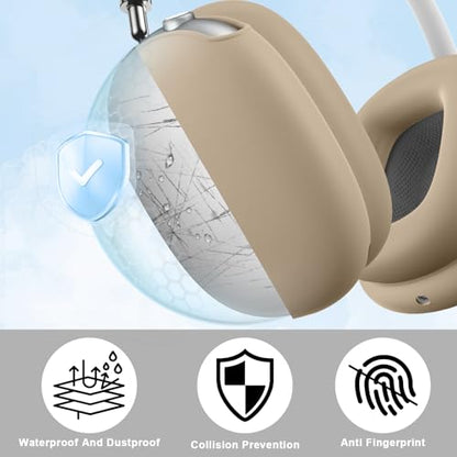 Maxjoy for AirPods Max, Soft Silicone Ear Cups Case/Ear Pad Case/Headband Cover, Anti-Scratch Protective Cover for Apple AirPods Max, Dark Khaki - color: Dark Khaki