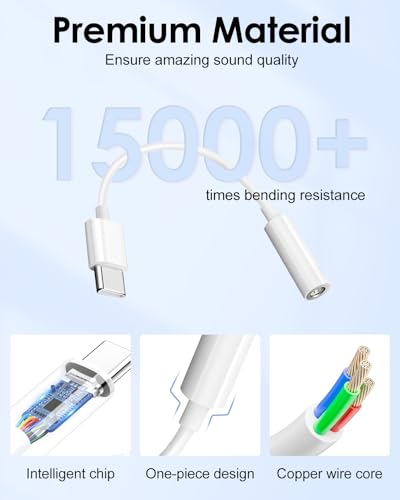 2PCS USB C to 3.5mm Audio Headphone Jack Adapter