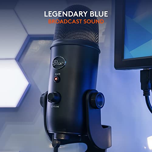 Logitech Creators Blue Yeti USB Microphone for PC, Mac, Gaming, Recording, Streaming, Podcasting, Studio and Computer Condenser Mic with Blue VO!CE effects, 4 Pickup Patterns, Plug and Play - Blackout | VO!CE effects, 4 pickup patterns, plug-and-play oper