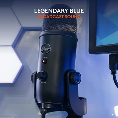 Logitech Creators Blue Yeti USB Microphone for PC, Mac, Gaming, Recording, Streaming, Podcasting, Studio and Computer Condenser Mic with Blue VO!CE effects, 4 Pickup Patterns, Plug and Play - Blackout | VO!CE effects, 4 pickup patterns, plug-and-play oper