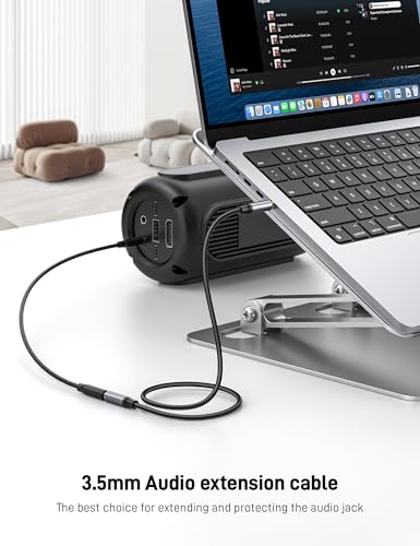Headphone Extension Cable 3.3FT, 2 Pack Aux 3.5mm Extension Cable Male to Female Hi Fi Sound Stereo Extender Cord for Home/Car Speakers, Smartphones, Headphones, Tablets. - size: 3.3FT+3.3FT